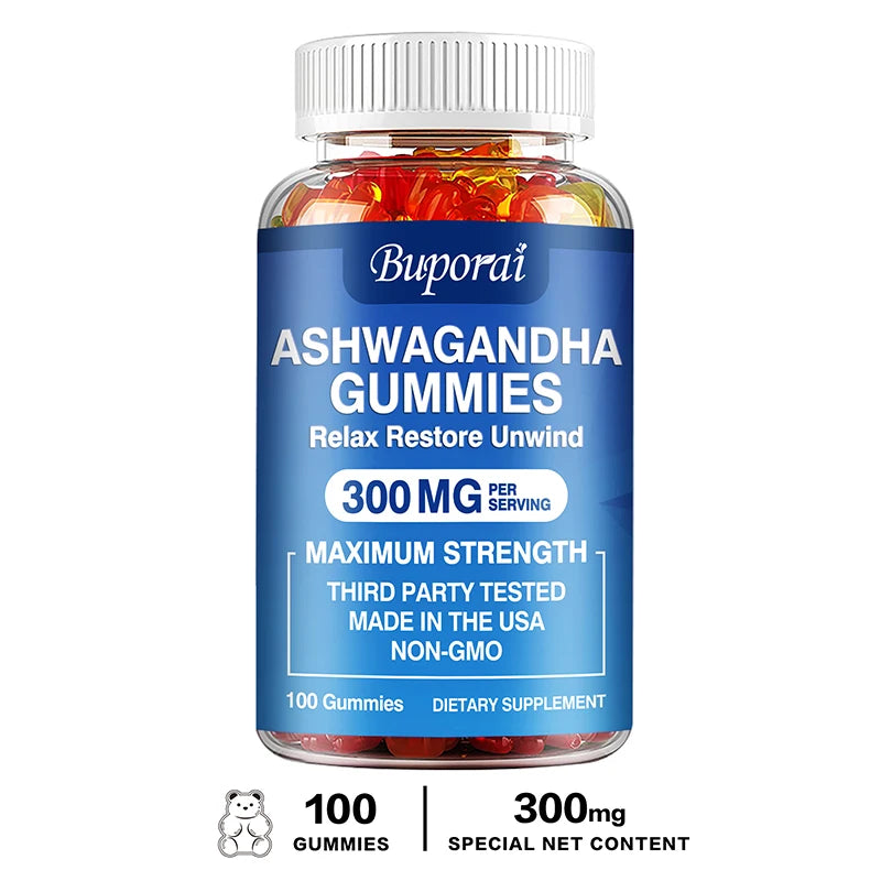 Ashwagandha Gummies - Helps Relieve Stress, Focus, and Maintain Brain and Sleep Health