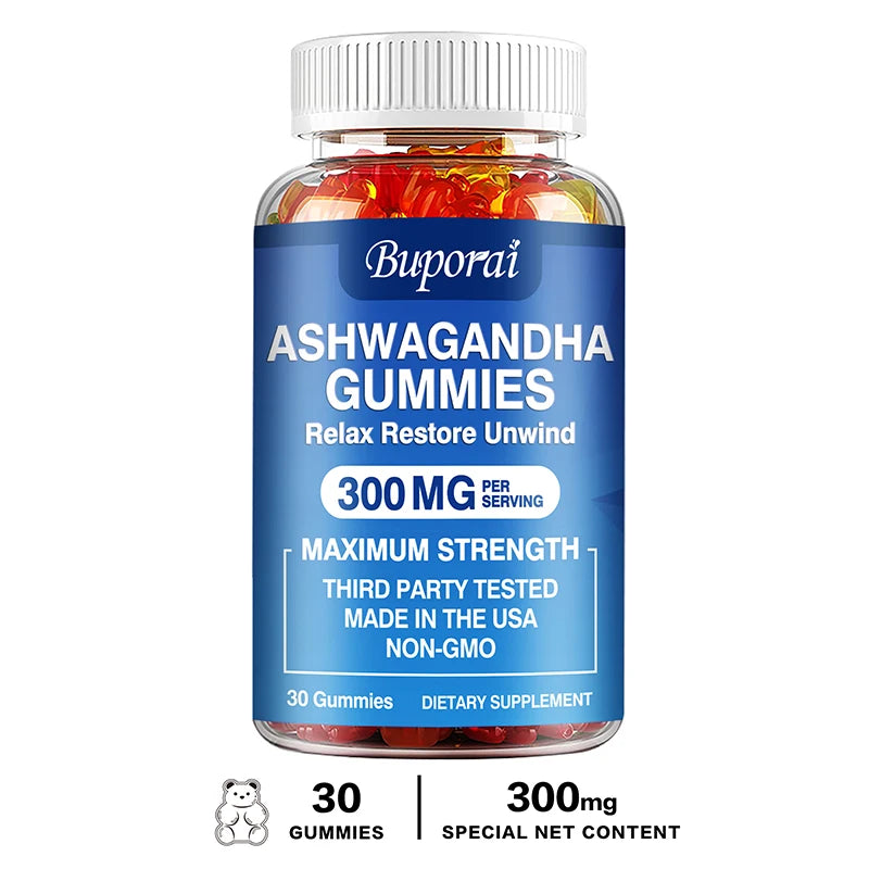 Ashwagandha Gummies - Helps Relieve Stress, Focus, and Maintain Brain and Sleep Health