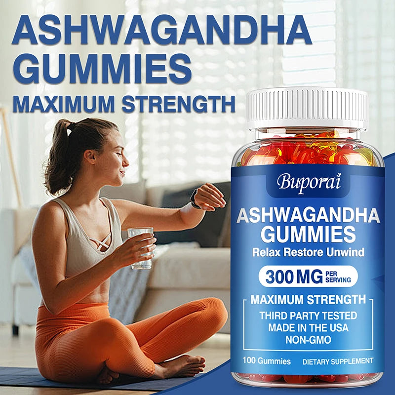 Ashwagandha Gummies - Helps Relieve Stress, Focus, and Maintain Brain and Sleep Health